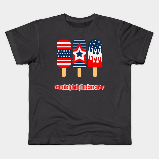 4th July popsicle fun Kids T-Shirt by GOT A FEELING